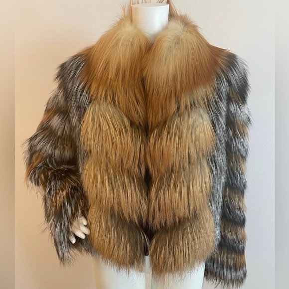 fancy success Jackets & Blazers - Red and Silver Fox fur jacket